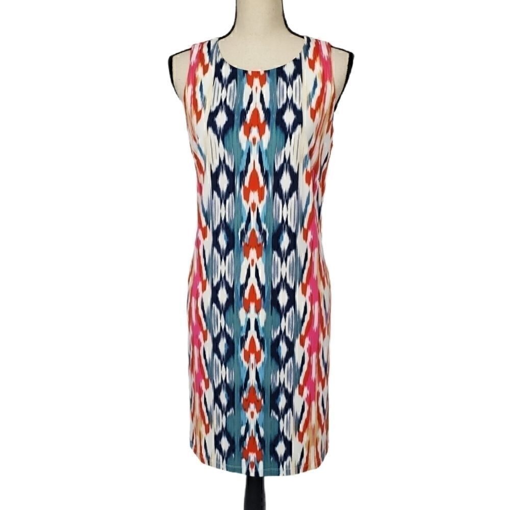 London Times Tribal Print Shift Dress